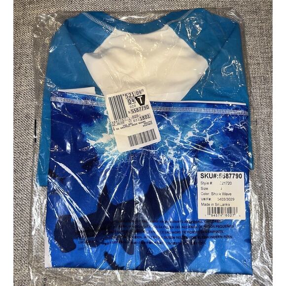 NEW Lands' End Boys Rash Guard Swim‎ Shirt Small (6/7) Short Sleeve UPF 50 NWT - Picture 6 of 8